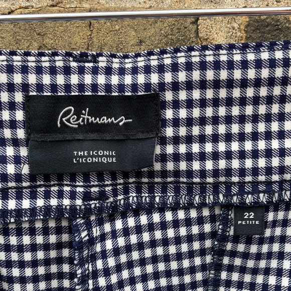NTW Reitman’s, Pull-on Capri Pants, Blue Gingham, Checked, Plus, Petite, Sz 22 - Picture 11 of 13